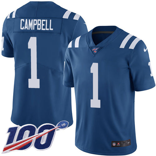 Nike Indianapolis Colts #1 Parris Campbell Royal Blue Team Color Youth Stitched NFL 100th Season Vapor Limited Jersey Youth