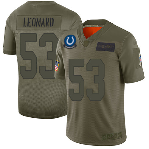 Nike Indianapolis Colts #53 Darius Leonard Camo Youth Stitched NFL Limited 2019 Salute to Service Jersey Youth