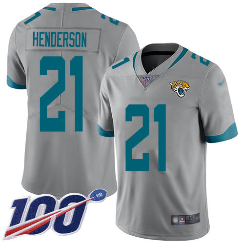 Nike Jacksonville Jaguars #21 C.J. Henderson Silver Youth Stitched NFL Limited Inverted Legend 100th Season Jersey Youth