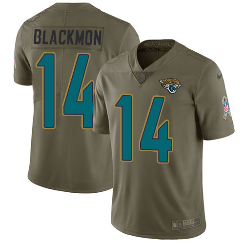 Nike Jacksonville Jaguars #14 Justin Blackmon Olive Youth Stitched NFL Limited 2017 Salute to Service Jersey Youth