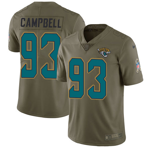 Nike Jacksonville Jaguars #93 Calais Campbell Olive Youth Stitched NFL Limited 2017 Salute to Service Jersey Youth