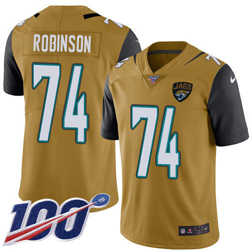 Nike Jacksonville Jaguars #74 Cam Robinson Gold Youth Stitched NFL Limited Rush 100th Season Jersey Youth