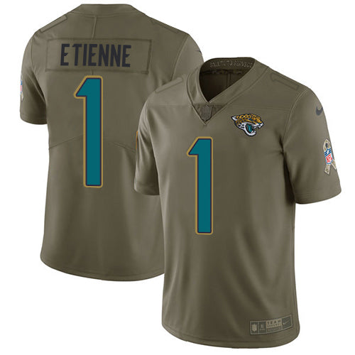 Nike Jacksonville Jaguars #1 Travis Etienne Olive Youth Stitched NFL Limited 2017 Salute To Service Jersey Youth
