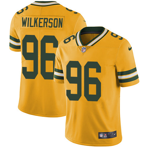 Nike Green Bay Packers #96 Muhammad Wilkerson Yellow Youth Stitched NFL Limited Rush Jersey Youth