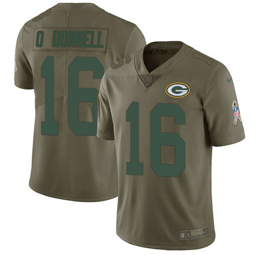 Nike Green Bay Packers #16 Pat O'Donnell Olive Youth Stitched NFL Limited 2017 Salute To Service Jersey Youth