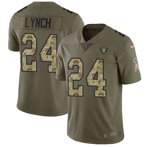 Nike Las Vegas Raiders #24 Marshawn Lynch Olive/Camo Youth Stitched NFL Limited 2017 Salute to Service Jersey Youth