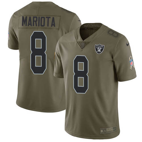 Nike Las Vegas Raiders #8 Marcus Mariota Olive Youth Stitched NFL Limited 2017 Salute To Service Jersey Youth