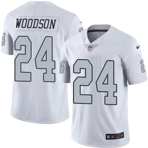 Nike Las Vegas Raiders #24 Charles Woodson White Youth Stitched NFL Limited Rush Jersey Youth