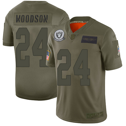 Nike Las Vegas Raiders #24 Charles Woodson Camo Youth Stitched NFL Limited 2019 Salute to Service Jersey Youth