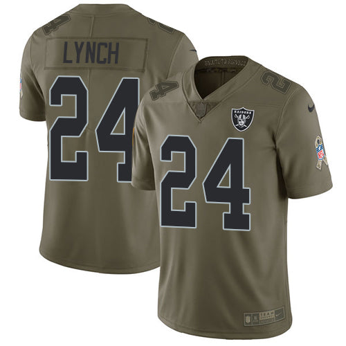 Nike Las Vegas Raiders #24 Marshawn Lynch Olive Youth Stitched NFL Limited 2017 Salute to Service Jersey Youth