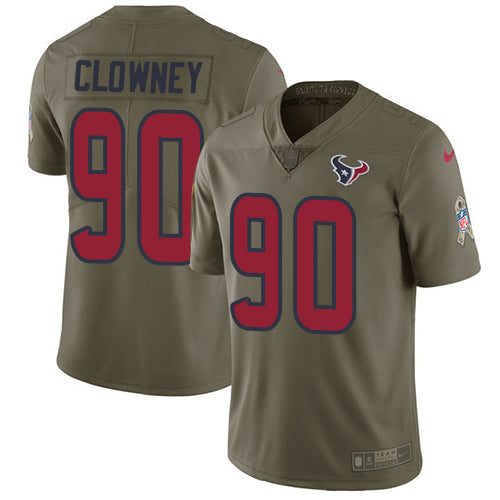 Nike Houston Texans #90 Jadeveon Clowney Olive Youth Stitched NFL Limited 2017 Salute to Service Jersey Youth