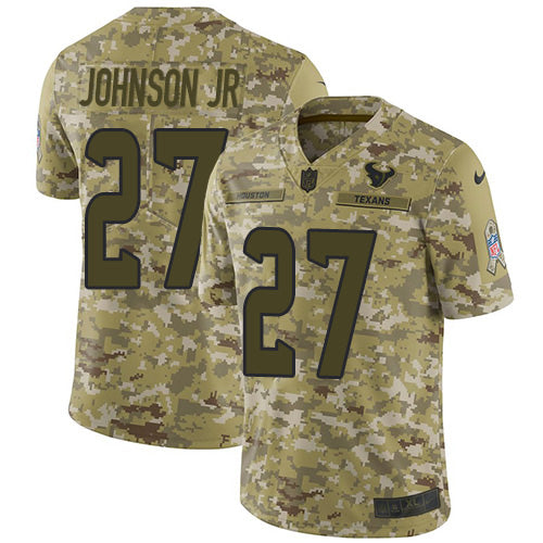 Nike Houston Texans #27 Duke Johnson Jr Camo Youth Stitched NFL Limited 2018 Salute to Service Jersey Youth