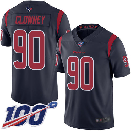 Nike Houston Texans #90 Jadeveon Clowney Navy Blue Youth Stitched NFL Limited Rush 100th Season Jersey Youth
