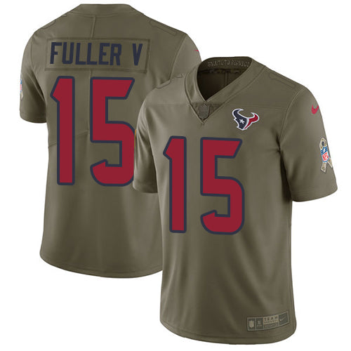 Nike Houston Texans #15 Will Fuller V Olive Youth Stitched NFL Limited 2017 Salute to Service Jersey Youth