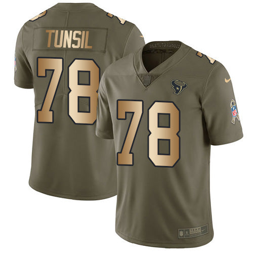 Nike Houston Texans #78 Laremy Tunsil Olive/Gold Youth Stitched NFL Limited 2017 Salute To Service Jersey Youth