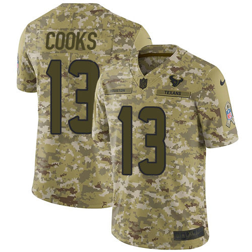 Nike Houston Texans #13 Brandin Cooks Camo Youth Stitched NFL Limited 2018 Salute To Service Jersey Youth