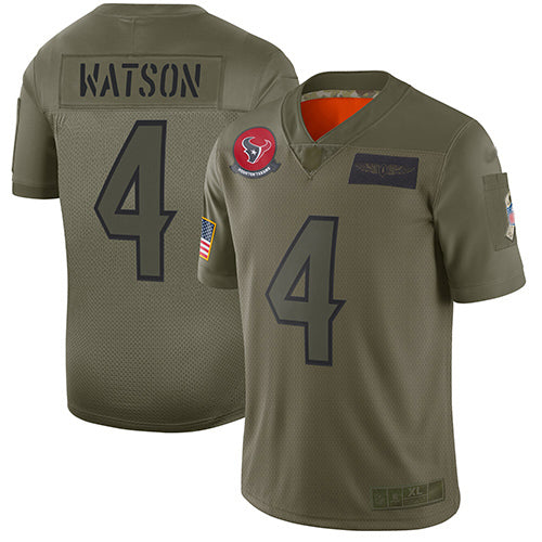 Nike Houston Texans #4 Deshaun Watson Camo Youth Stitched NFL Limited 2019 Salute to Service Jersey Youth