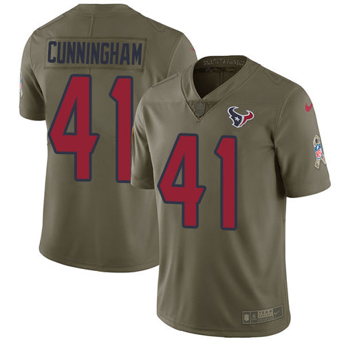 Nike Houston Texans #41 Zach Cunningham Olive Youth Stitched NFL Limited 2017 Salute to Service Jersey Youth