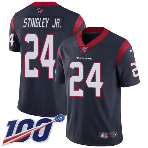 Nike Houston Texans #24 Derek Stingley Jr. Navy Blue Team Color Youth Stitched NFL 100th Season Vapor Untouchable Limited Jersey Youth