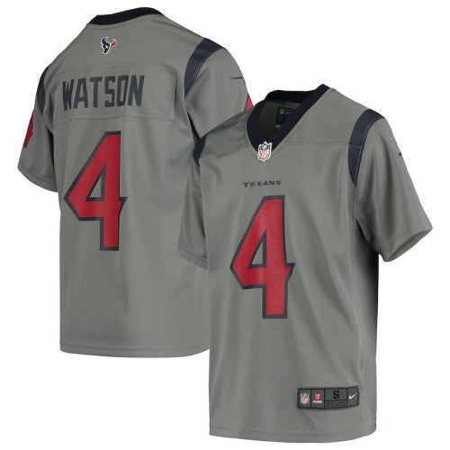 Houston Houston Texans #4 Deshaun Watson Nike Youth Gray Inverted Game Jersey Youth