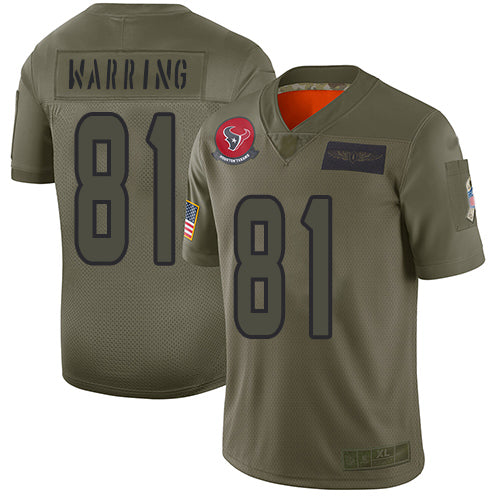 Nike Houston Texans #81 Kahale Warring Camo Youth Stitched NFL Limited 2019 Salute to Service Jersey Youth