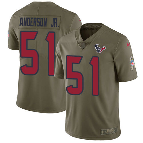 Nike Houston Texans #51 Will Anderson Jr. Olive Youth Stitched NFL Limited 2017 Salute To Service Jersey Youth