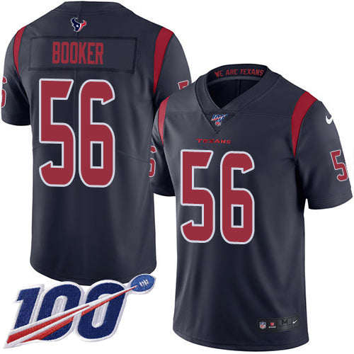 Nike Houston Texans #56 Thomas Booker Navy Blue Youth Stitched NFL Limited Rush 100th Season Jersey Youth