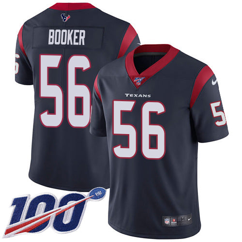Nike Houston Texans #56 Thomas Booker Navy Blue Team Color Youth Stitched NFL 100th Season Vapor Untouchable Limited Jersey Youth