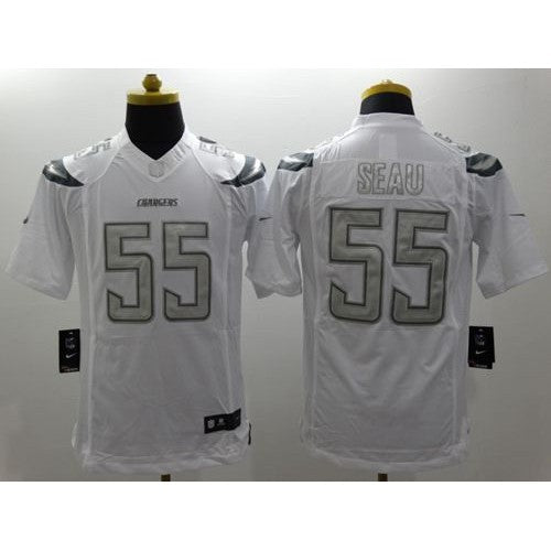Nike Los Angeles Chargers #55 Junior Seau White Men's Stitched NFL Limited Platinum Jersey Men's
