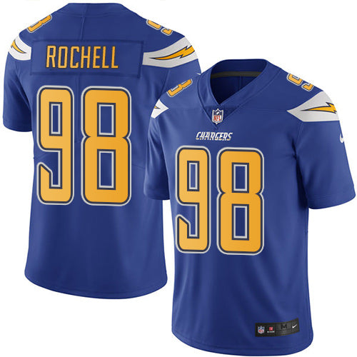 Nike Los Angeles Chargers #98 Isaac Rochell Electric Blue Men's Stitched NFL Limited Rush Jersey Men's