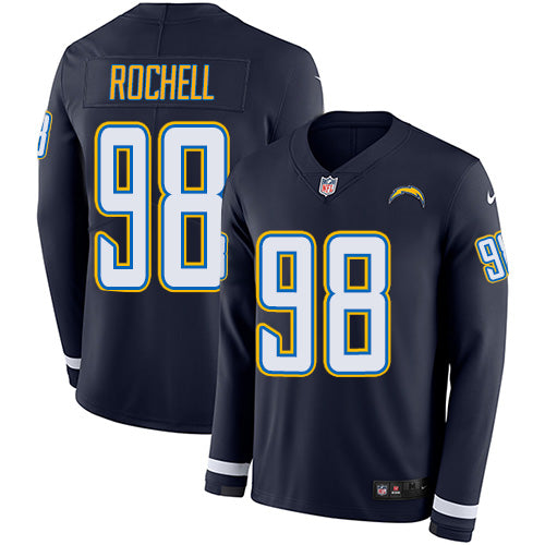 Nike Los Angeles Chargers #98 Isaac Rochell Navy Blue Team Color Men's Stitched NFL Limited Therma Long Sleeve Jersey Men's