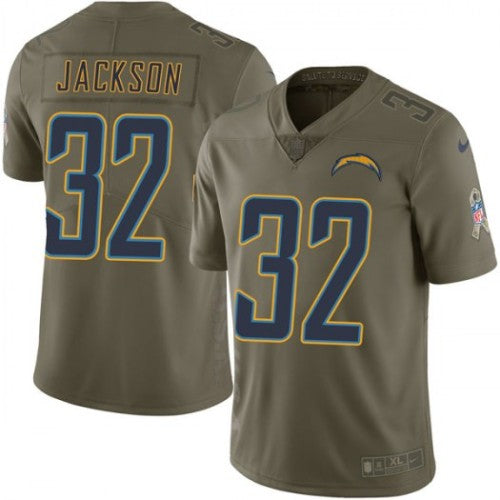 Nike Los Angeles Chargers #32 Justin Jackson Olive Men's Stitched NFL Limited 2017 Salute To Service Jersey Men's