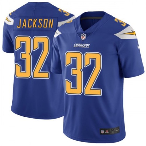 Nike Los Angeles Chargers #32 Justin Jackson Electric Blue Men's Stitched NFL Limited Rush Jersey Men's