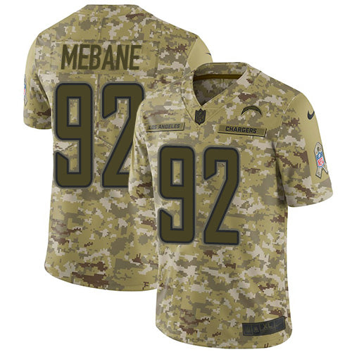 Nike Los Angeles Chargers #92 Brandon Mebane Camo Men's Stitched NFL Limited 2018 Salute To Service Jersey Men's