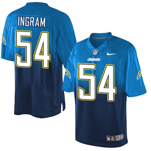 Nike Los Angeles Chargers #54 Melvin Ingram Electric Blue/Navy Blue Men's Stitched NFL Elite Fadeaway Fashion Jersey Men's