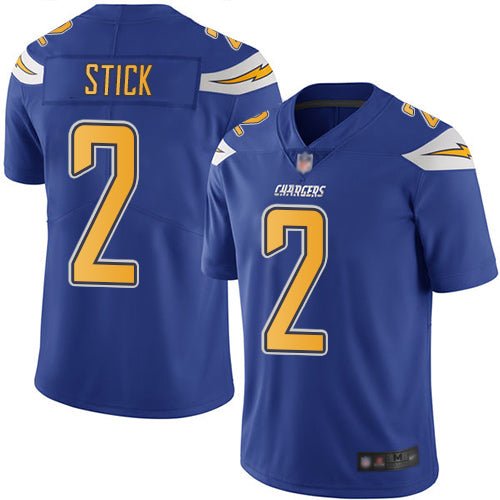 Nike Los Angeles Chargers #2 Easton Stick Electric Blue Men's Stitched NFL Limited Rush Jersey Men's
