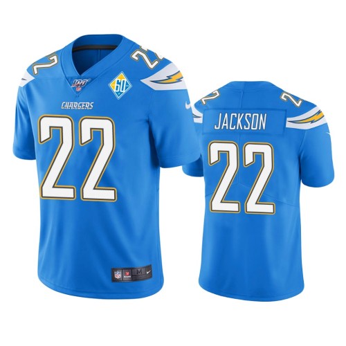 Los Angeles Los Angeles Chargers #22 Justin Jackson Light Blue 60th Anniversary Vapor Limited NFL Jersey Men's