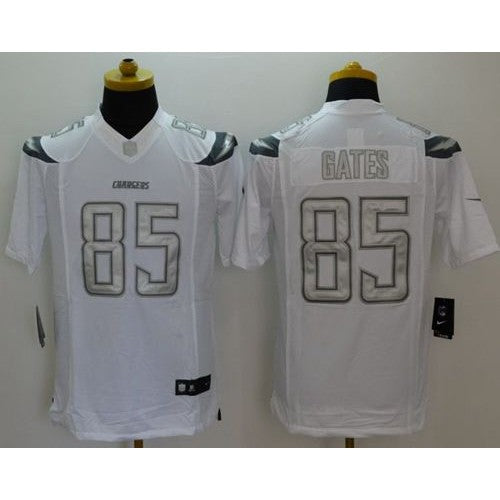 Nike Los Angeles Chargers #85 Antonio Gates White Men's Stitched NFL Limited Platinum Jersey Men's