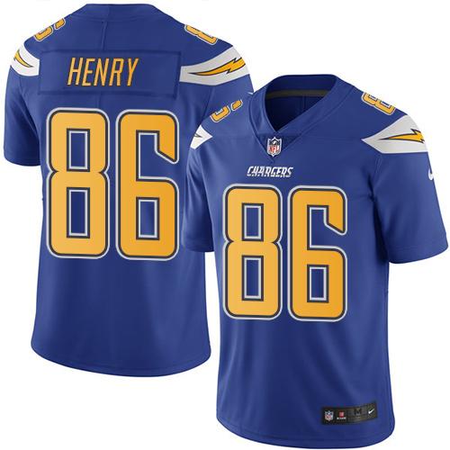 Nike Los Angeles Chargers #86 Hunter Henry Electric Blue Men's Stitched NFL Limited Rush Jersey Men's