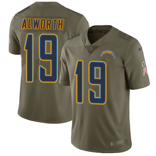 Nike Los Angeles Chargers #19 Lance Alworth Olive Men's Stitched NFL Limited 2017 Salute to Service Jersey Men's