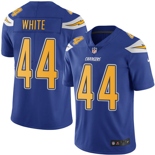 Nike Los Angeles Chargers #44 Kyzir White Electric Blue Men's Stitched NFL Limited Rush Jersey Men's