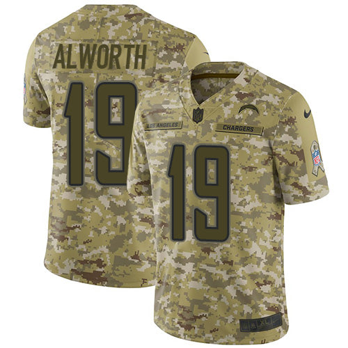 Nike Los Angeles Chargers #19 Lance Alworth Camo Men's Stitched NFL Limited 2018 Salute To Service Jersey Men's