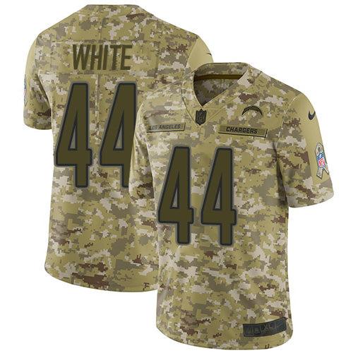 Nike Los Angeles Chargers #44 Kyzir White Camo Men's Stitched NFL Limited 2018 Salute To Service Jersey Men's