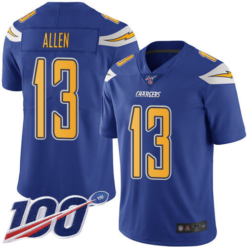Nike Los Angeles Chargers #13 Keenan Allen Electric Blue Men's Stitched NFL Limited Rush 100th Season Jersey Men's