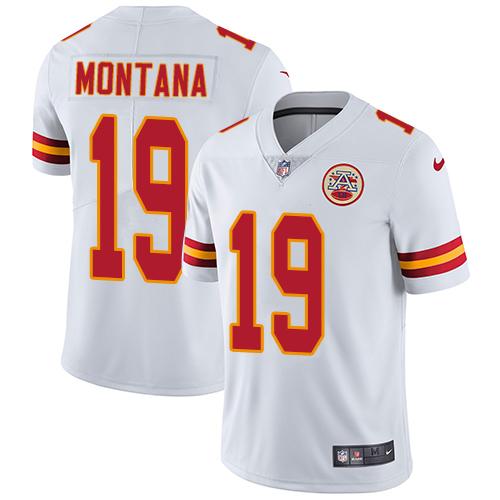 Nike Kansas City Chiefs #19 Joe Montana White Men's Stitched NFL Vapor Untouchable Limited Jersey Men's