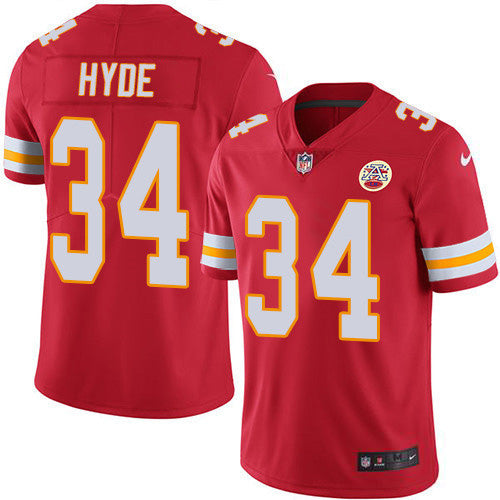 Nike Kansas City Chiefs #34 Carlos Hyde Red Team Color Men's Stitched NFL Vapor Untouchable Limited Jersey Men's