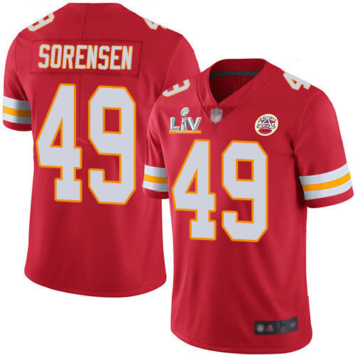 Nike Kansas City Chiefs #49 Daniel Sorensen Red Team Color Men's Super Bowl LV Bound Stitched NFL Vapor Untouchable Limited Jersey Men's