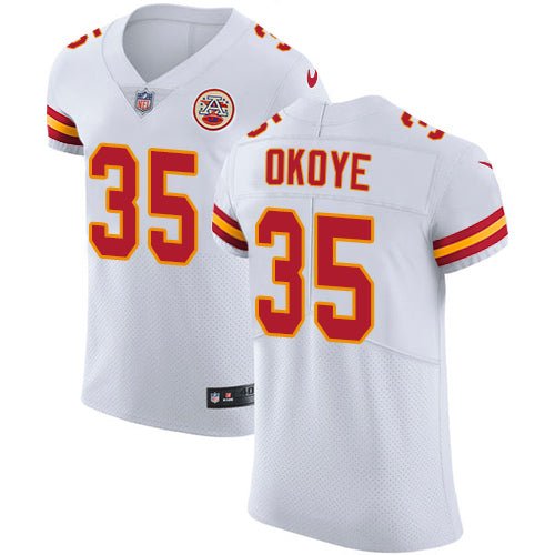 Nike Kansas City Chiefs #35 Christian Okoye White Men's Stitched NFL Vapor Untouchable Limited Jersey Men's