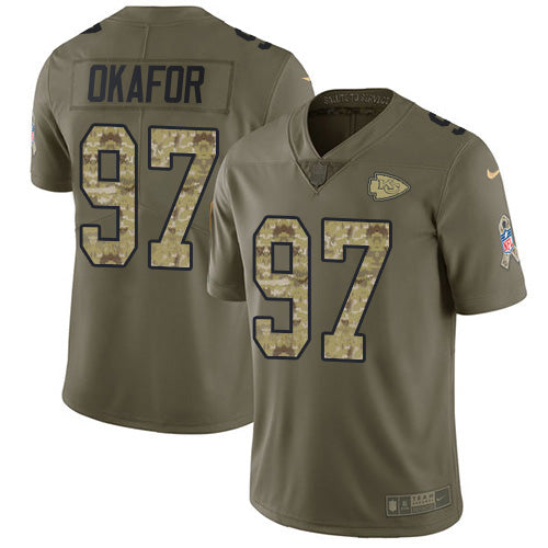 Nike Kansas City Chiefs #97 Alex Okafor Olive/Camo Men's Stitched NFL Limited 2017 Salute To Service Jersey Men's
