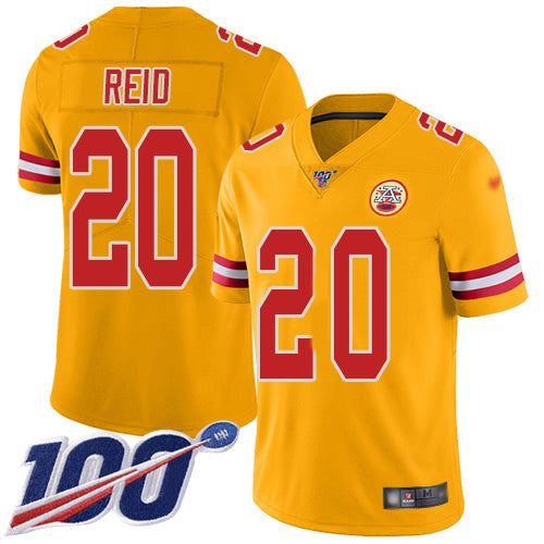 Nike Kansas City Chiefs #20 Justin Reid Gold Men's Stitched NFL Limited Inverted Legend 100th Season Jersey Men's